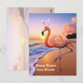 Flamingo Bunny Oars Life Osterkarte Postkarte (Vorne/Hinten)