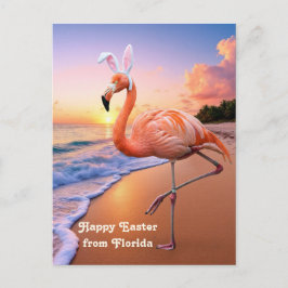 Flamingo Bunny Oars Life Osterkarte Postkarte