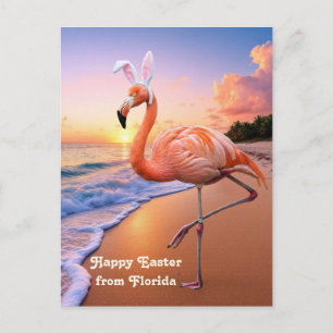 Flamingo Bunny Oars Life Osterkarte Postkarte