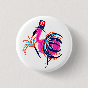 Flamingo Button vom 4. Juli