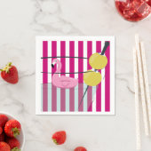 Flamingo & Cabana Cocktail Napkin - Rosa Serviette (Beispiel)