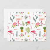 Flamingo Cactus Pineaple Hibiskus Pattern Postkarte (Vorne/Hinten)