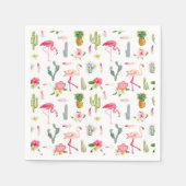 Flamingo Cactus Pineaple Hibiskus Pattern Serviette (Vorderseite)