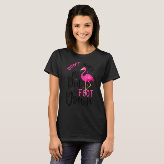 Flamingo Calm Flock Funny Pink Bird Lover T-Shirt (Vorne ganz)