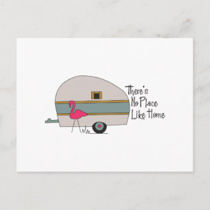 Flamingo Camper Postkarte