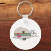 Flamingo Camper Schlüsselanhänger (Vorderseite)