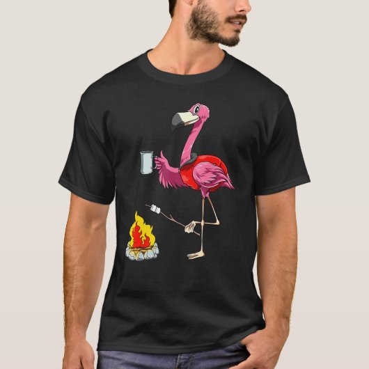 Flamingo Camping Flamingo Camper Camping Wikers T-Shirt (Vorderseite)