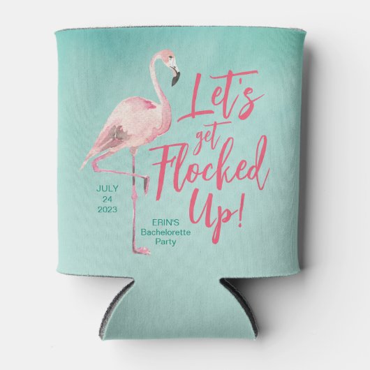 Flamingo Can Cooler Tropical Junggeselinnen-Abschi Dosenkühler (Vorderseite)