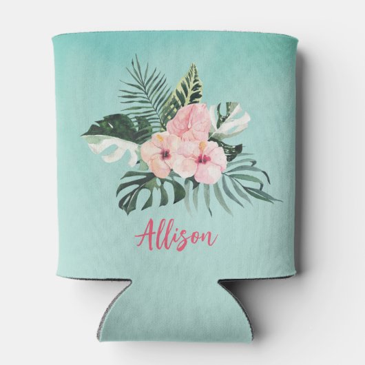 Flamingo Can Cooler Tropical Junggeselinnen-Abschi Dosenkühler (Rückseite)