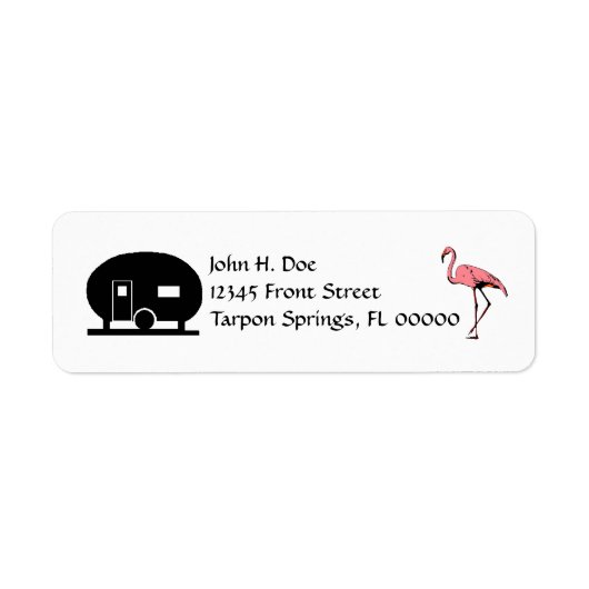 Flamingo Canned Ham Trailer Address Labels (Vorne)