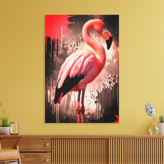 Flamingo Canvas Wall Art Leinwanddruck (Insitu (Wohnzimmer))