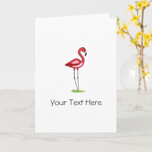 Flamingo Card Karte (Gelbe Blume)