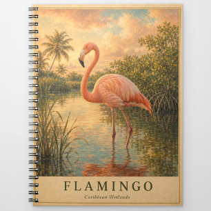 Flamingo Caribbean Wetlands VINTAGE Notizblock