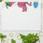 Flamingo-Cartoon| Hintergrundfarbe Geschirrtuch (Gefaltet)