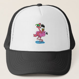 Flamingo-Cartoon Hintergrundfarbe Truckerkappe