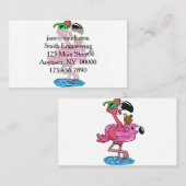 Flamingo-Cartoon| Hintergrundfarbe Visitenkarte (Vorne/Hinten)