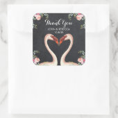 Flamingo Chalkboard dankt Ihnen für die Hochzeit v Quadratischer Aufkleber (Tasche)