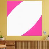 Flamingo. Chic Bright Pink White Modern Curves Leinwanddruck (Insitu (Wohnzimmer))