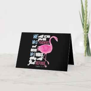 Flamingo Christliches Geschenk, Psalm 91 Bibelvers Karte