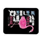 Flamingo Christliches Geschenk, Psalm 91 Bibelvers Magnet (Horizontal)