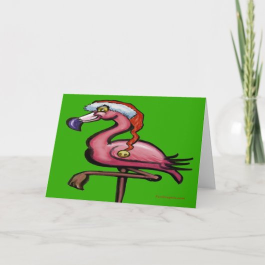 Flamingo Christmas Card Feiertagskarte (Vorderseite)