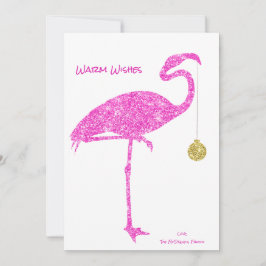 FLAMINGO CHRISTMAS CARD | Tropenrosa Glitzer Feiertagskarte