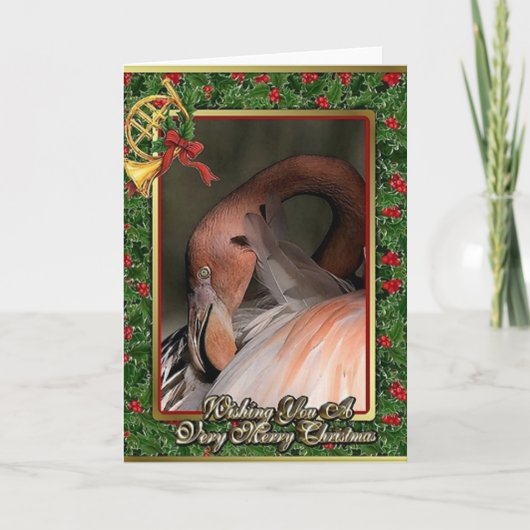 Flamingo Christmas Cards Feiertagskarte (Vorderseite)