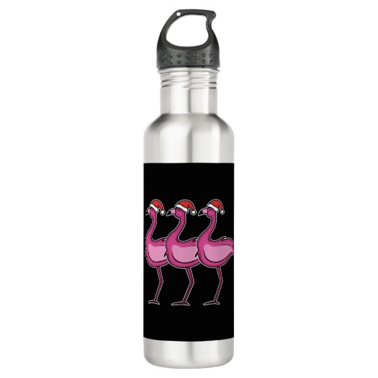 Flamingo Christmas Edelstahlflasche (Vorderseite)