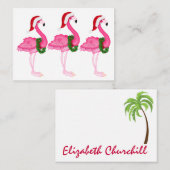 Flamingo Christmas Enclosure Card / Tag Begleitkarte (Vorne/Hinten)