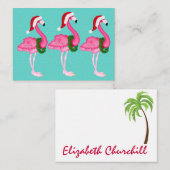 Flamingo Christmas Enclosure Card / Tag Begleitkarte (Vorne/Hinten)