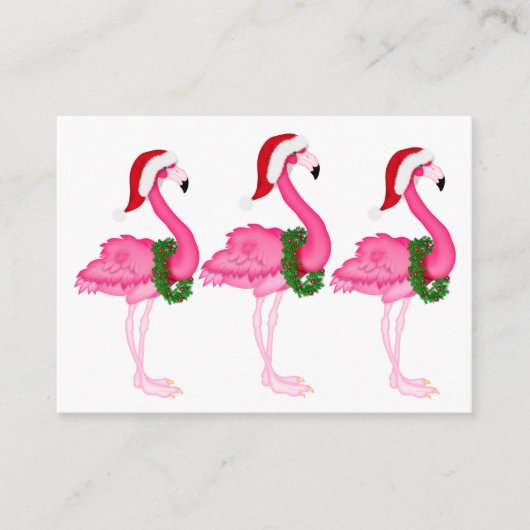 Flamingo Christmas Enclosure Card / Tag Begleitkarte (Vorderseite)