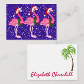 Flamingo Christmas Enclosure Card / Tag Begleitkarte (Vorne/Hinten)