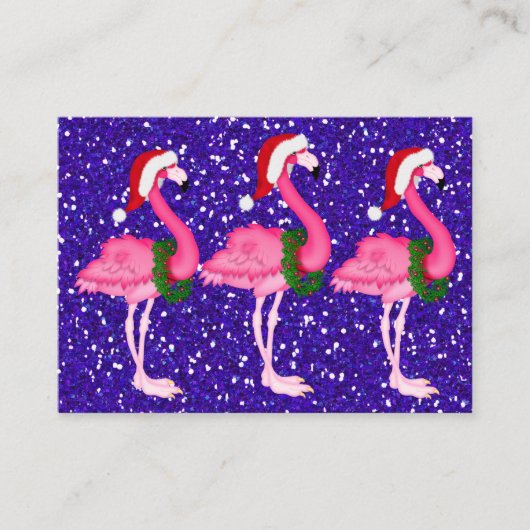 Flamingo Christmas Enclosure Card / Tag Begleitkarte (Vorderseite)