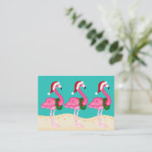 Flamingo Christmas Enclosure Card / Tag Begleitkarte (Stehend Vorderseite)