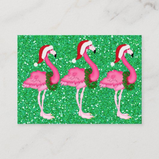 Flamingo Christmas Enclosure Card / Tag Begleitkarte (Vorderseite)