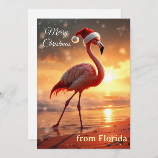 Flamingo Christmas Feiertagskarte (Vorne/Hinten)