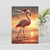 Flamingo Christmas Feiertagskarte (Stehend Vorderseite)