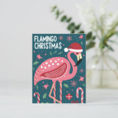 FLAMINGO CHRISTMAS FEIERTAGSKARTE (Stehend Vorderseite)