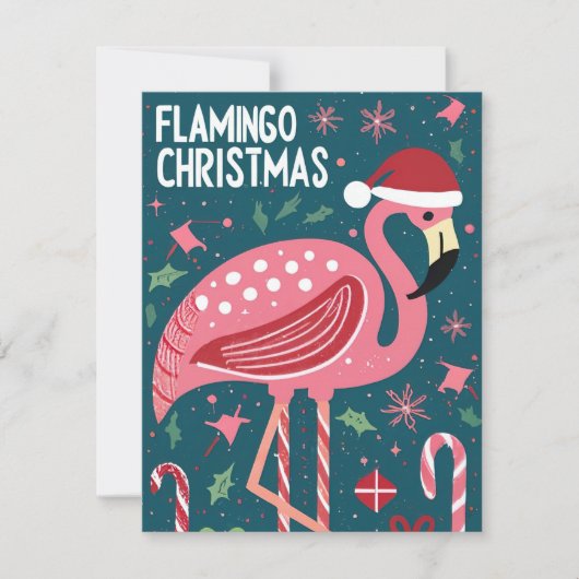 FLAMINGO CHRISTMAS FEIERTAGSKARTE (Vorderseite)