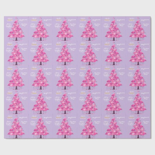 Flamingo christmas  geschenkpapier (Flach)