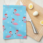 Flamingo Christmas Geschirrtuch (Viertel Falte)