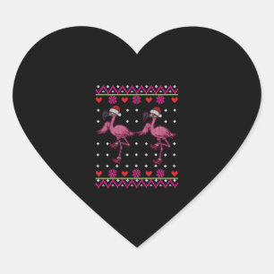Flamingo Christmas I Want A Flamingo For Christmas Herz-Aufkleber