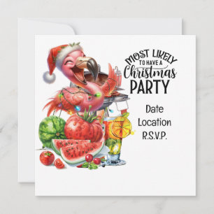 Flamingo Christmas im Juli Party Einladung