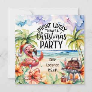 Flamingo Christmas im Juli Party Einladung