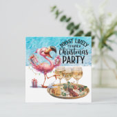 Flamingo Christmas im Juli Party Einladung (Stehend Vorderseite)