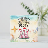Flamingo Christmas im Juli Party Einladung (Stehend Vorderseite)