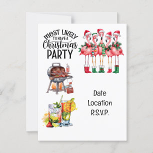 Flamingo Christmas im Juli Party Postkarte