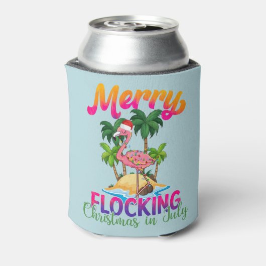 Flamingo Christmas im Juli | Tropischer Flamingo Dosenkühler (Kanne Rückseite)