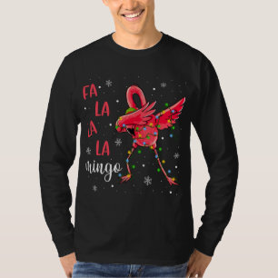Flamingo Christmas Lights Funny Xmas Weihnachtsman T-Shirt