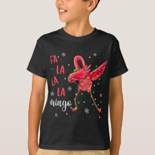 Flamingo Christmas Lights Funny Xmas Weihnachtsman T-Shirt